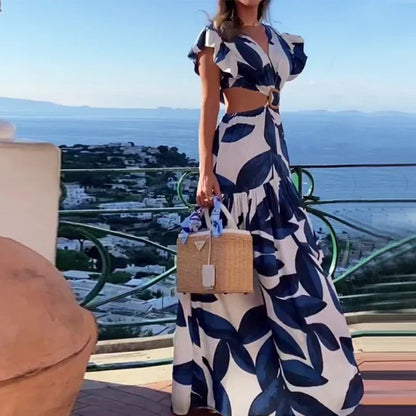 Maxi Mariposa di Estate: Abito di Moda da donna con scollo a V e Schiena Descubierta