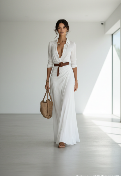 Abito maxi Ilona – Chic e Senza tempo in Khaki