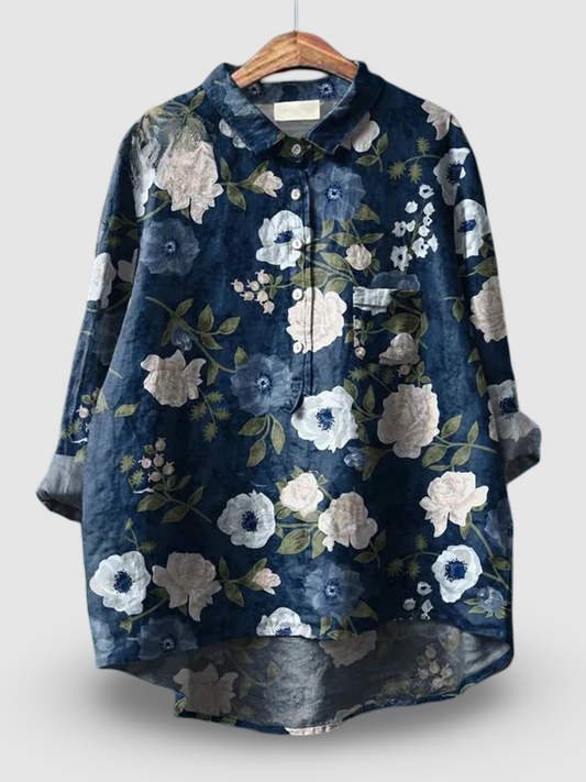 Oceana | Camicia Casual di Cotone con Stampa Floreale per Donne