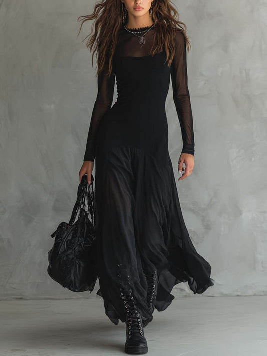 Yedra | Abito maxi fluido di tul