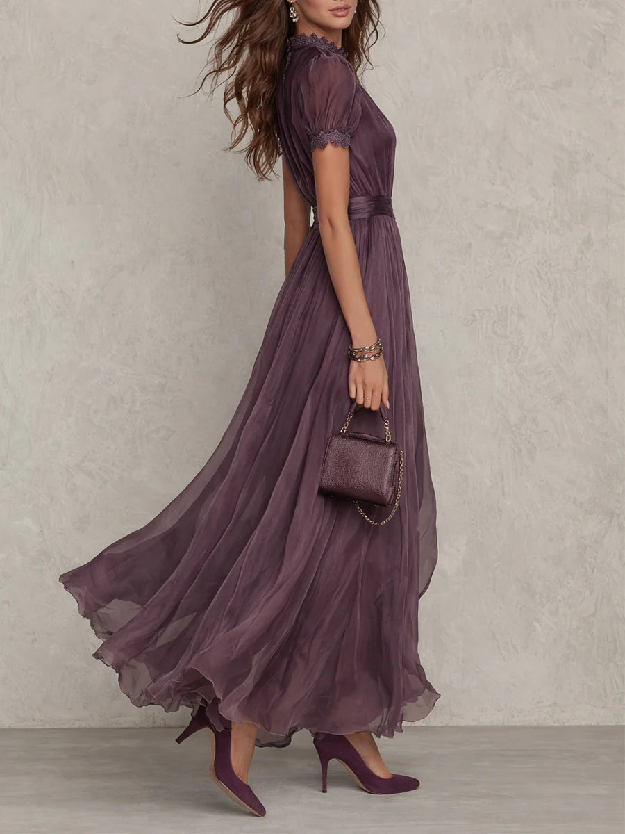 Petra - Abito lungo Elegante in pizzo e Dettagli Refinados