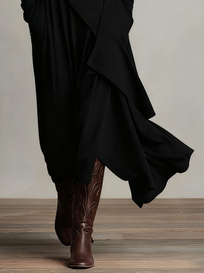RENATA – ABITO MAXI ASIMMETRICO ELEGANTE CON COLLO ALTO