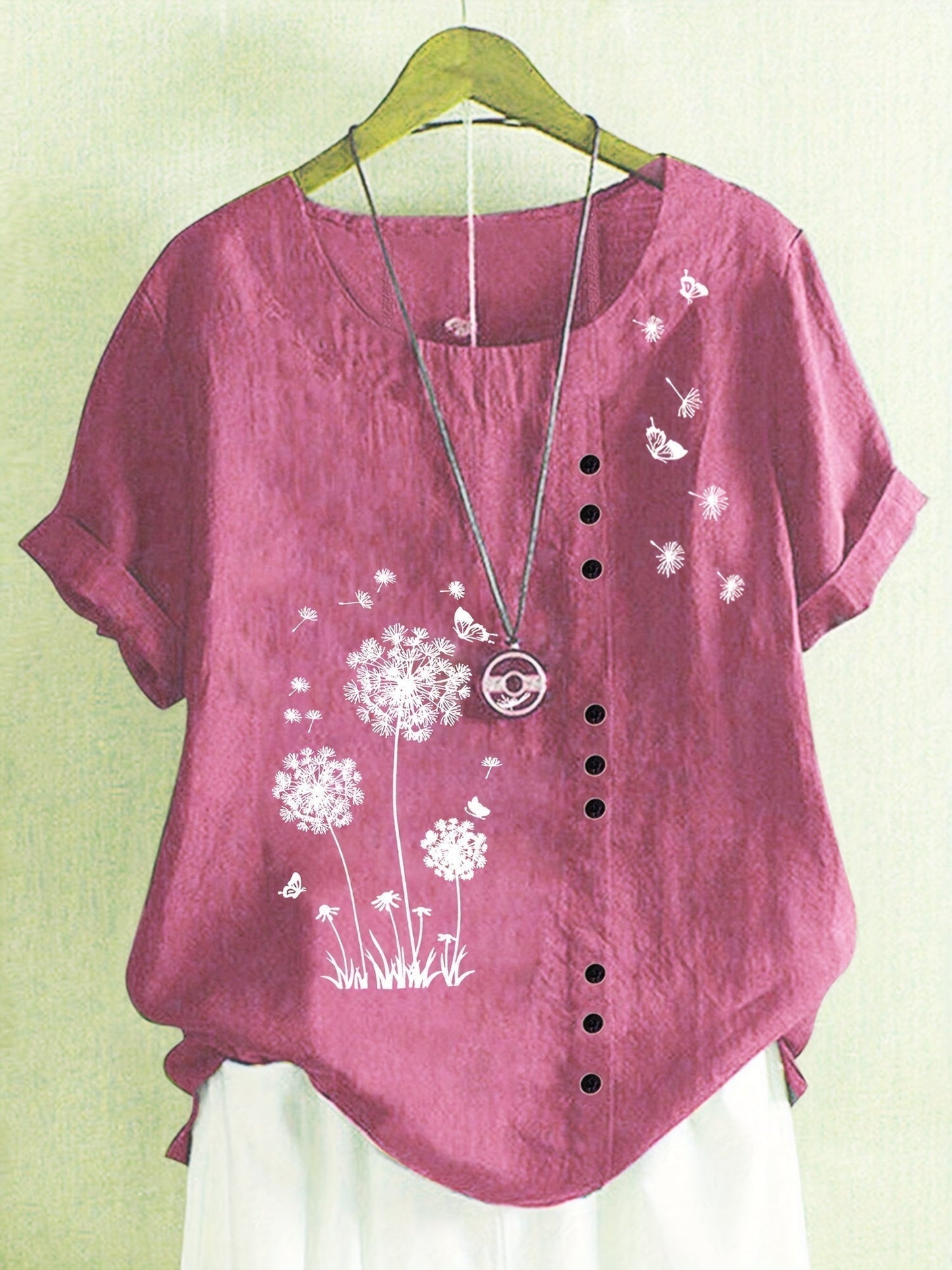 Hermione – Blusa con Stampa di Diente di Leone