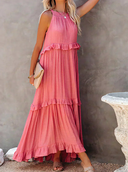 Landry - Abito senza maniche con volant chic