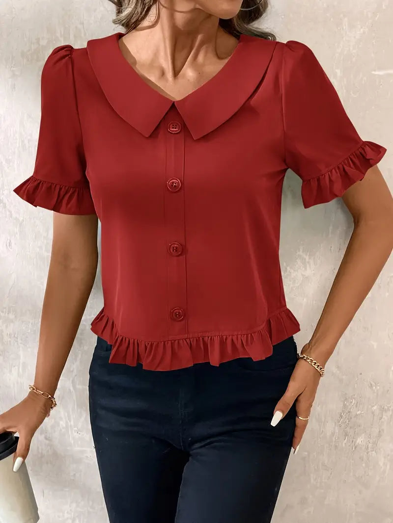 Foteini - Blusa elegante a maniche corte