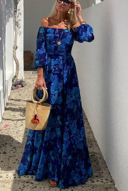 Calista | Abito maxi Floreale con Spalle Descubiertos
