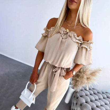 MIA – TUTA ROMANTICO CON VOLANT OFF-SHOULDER