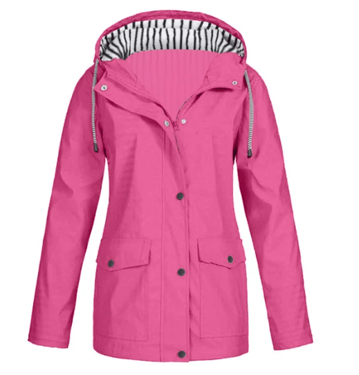 Ilektra - Giacca Elegante a maniche lunghe Impermeabile con cappuccio