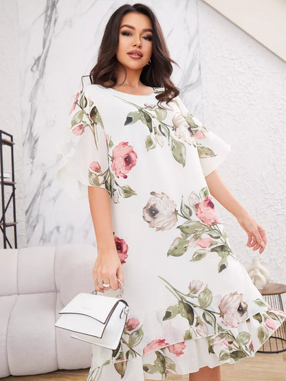 Viola | Elegante abito in chiffon con stampa floreale