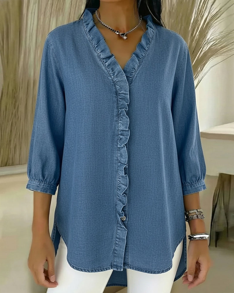 Elvari – Blusa elegante con dettagli di volant