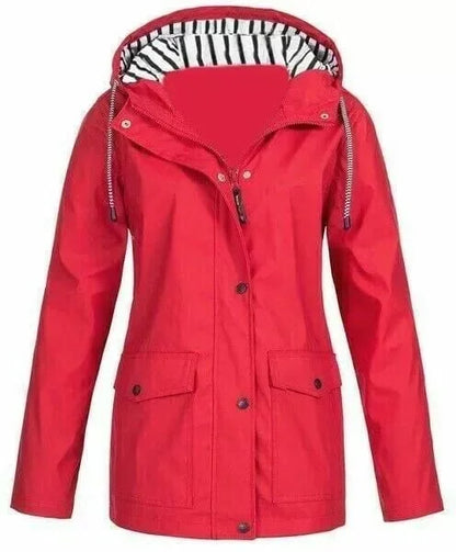 Ilektra - Giacca Elegante a maniche lunghe Impermeabile con cappuccio