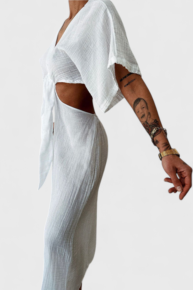 Myra Abito Fluido con Lazo Frontal e Cut-Outs