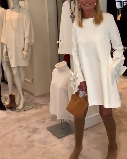 NIA – ABITO MINI CON MANICHE DI LAZO ELEGANTE