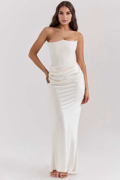 Paloma - Elegante Abito maxi Senza maniche di Satin