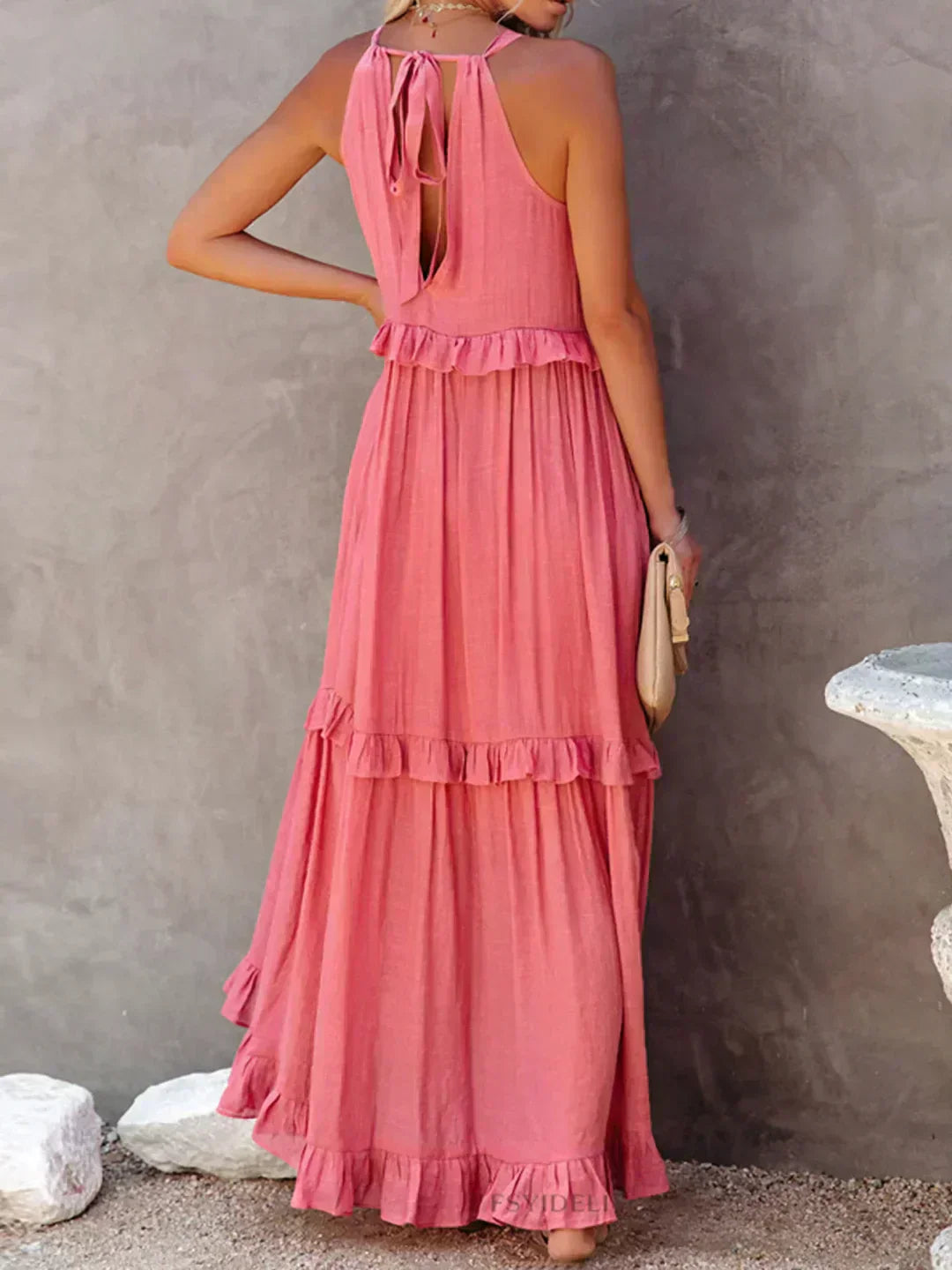 Landry - Abito senza maniche con volant chic
