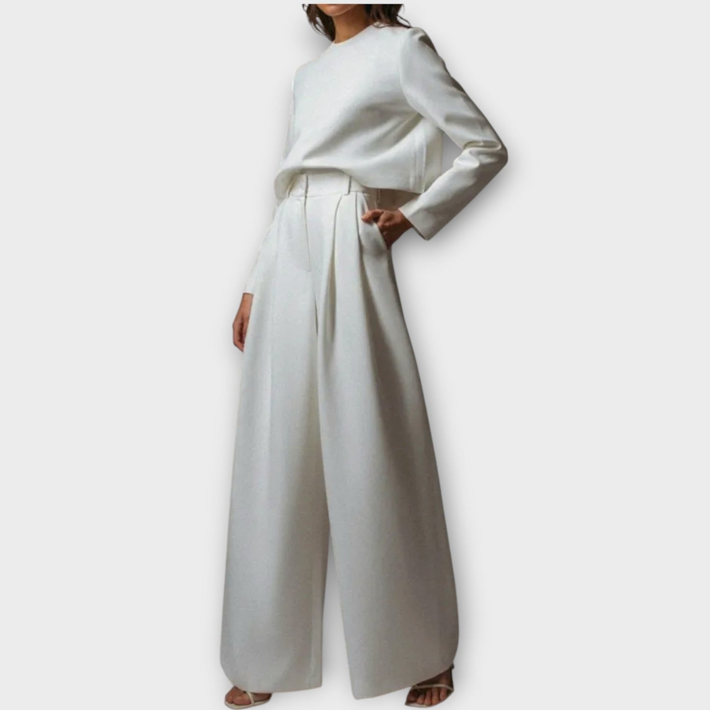 Completo Elegante di Dos Capi con Pantalones Amplios
