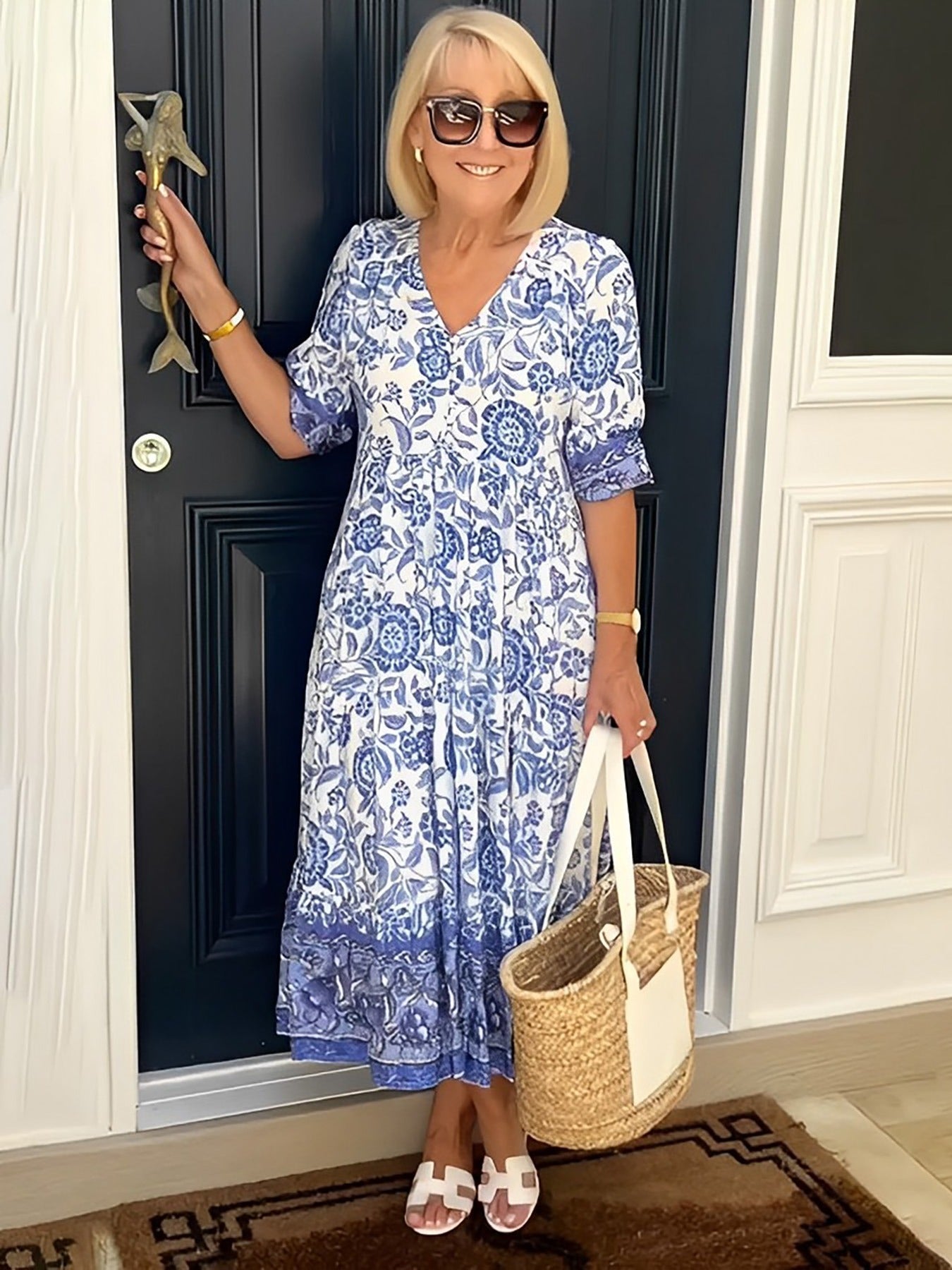 Lilara - Abito Floreale Boho con scollo a V Profundo