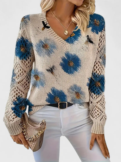 CHARLIE – MAGLIONE DI PUNTO CON FASCINO FLOREALE