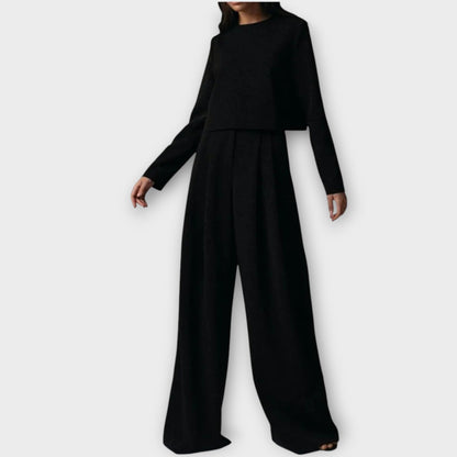 Completo Elegante di Dos Capi con Pantalones Amplios