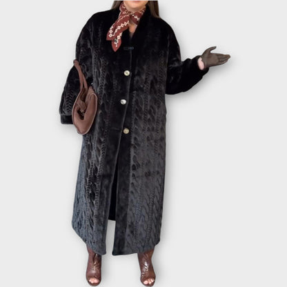 Elegante Cappotto lungo in pelliccia sintetica per l'inverno