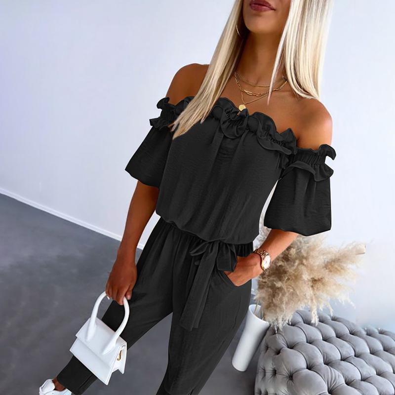 MIA – TUTA ROMANTICO CON VOLANT OFF-SHOULDER