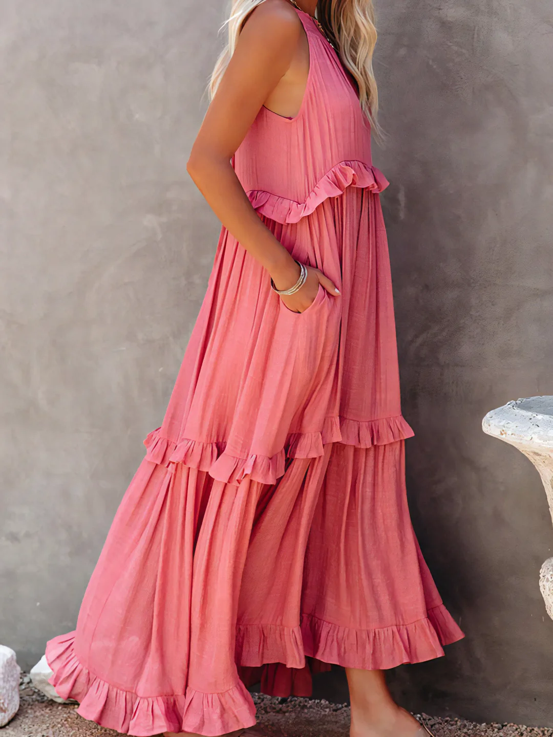 Mabel | Abito Maxi Ruffle Breeze