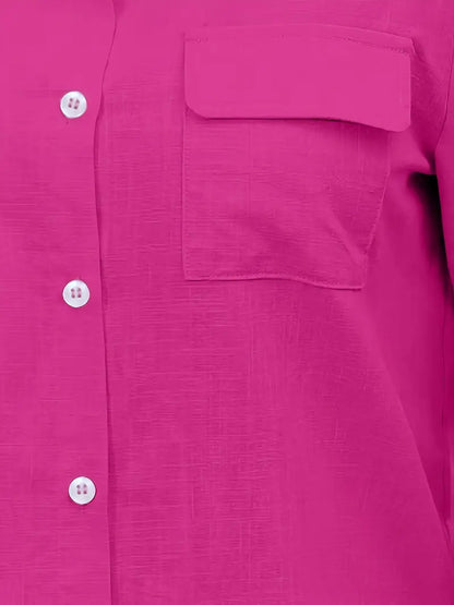 Athena - Camicia di Cotone con Tasche Frontali