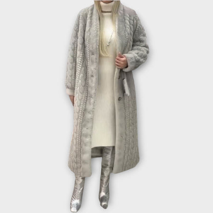 Elegante Cappotto lungo in pelliccia sintetica per l'inverno