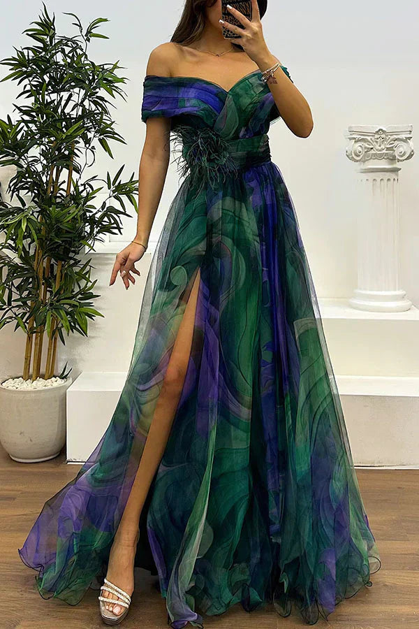 Aurora | Impresionante Abito maxi Off-Shoulder