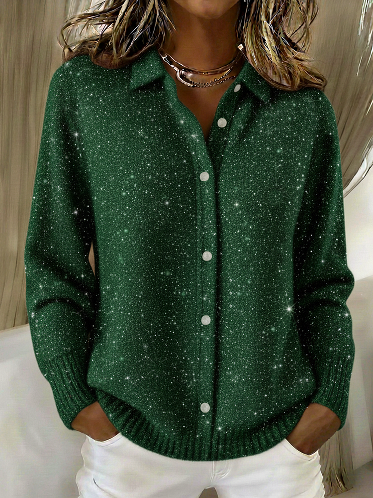 Maglione di Navidad per donne con bottoni, lentejuelas e dettagli brillanti