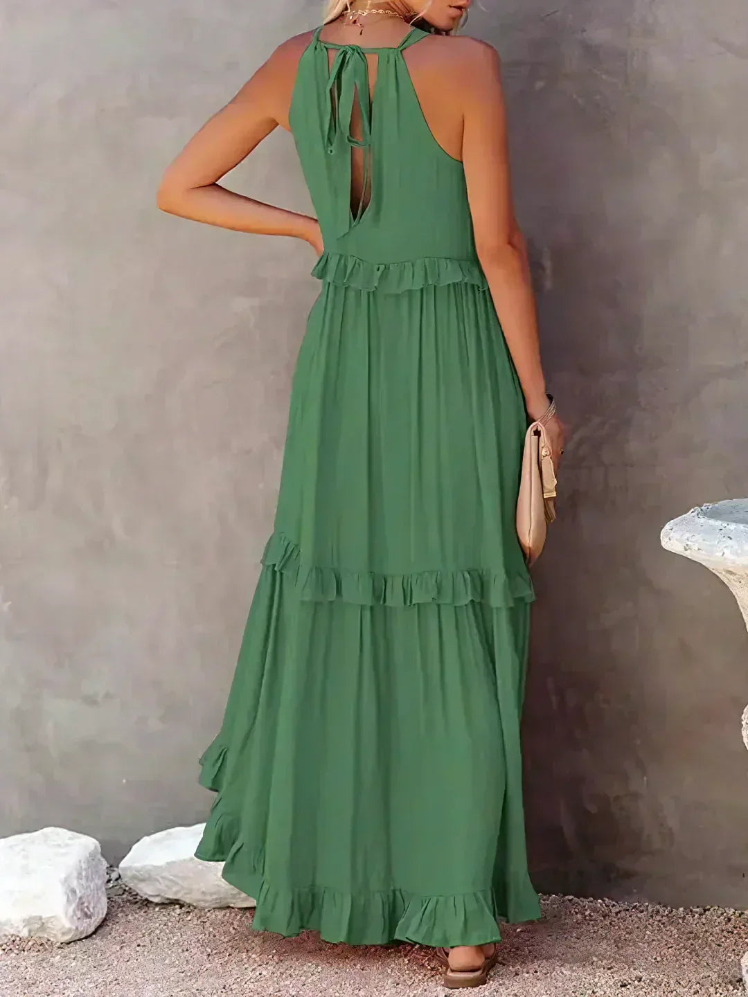 Ilona - Abito Halter con Volant e Tasche Maxi