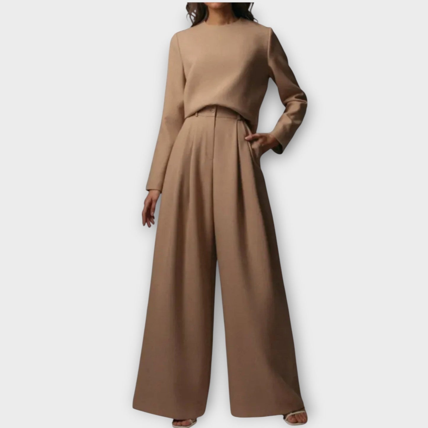 Completo Elegante di Dos Capi con Pantalones Amplios