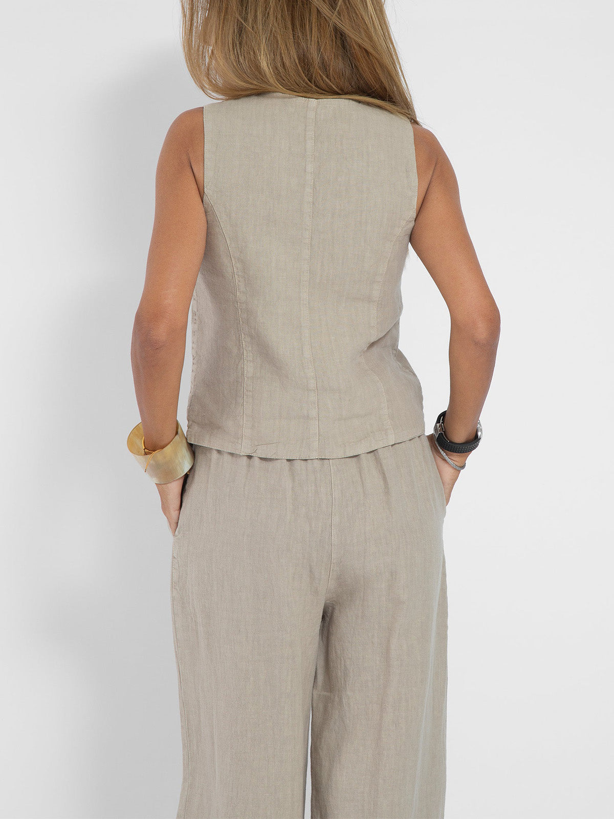 Aira - Set di Gilet Abotonado e Pantaloni a gamba larga