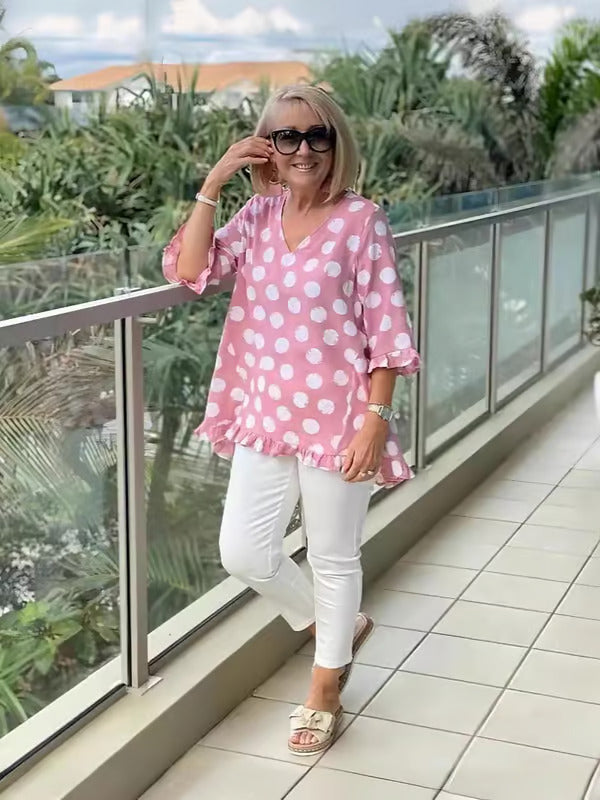 Lucienne – Blusa elegante con scollo a V