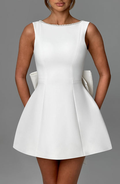 Hollis - Mini Abito Elegante con Fiocco di Perlas