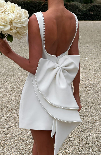 Hollis - Mini Abito Elegante con Fiocco di Perlas