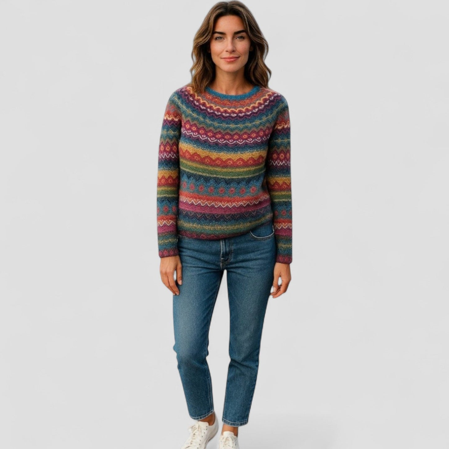 Sienna | Maglione in maglia fantasia da donna | Taglio rilassato e caldo
