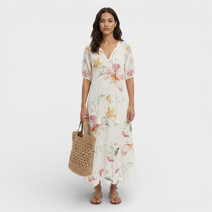 Abito maxi Boho Scollo Pico