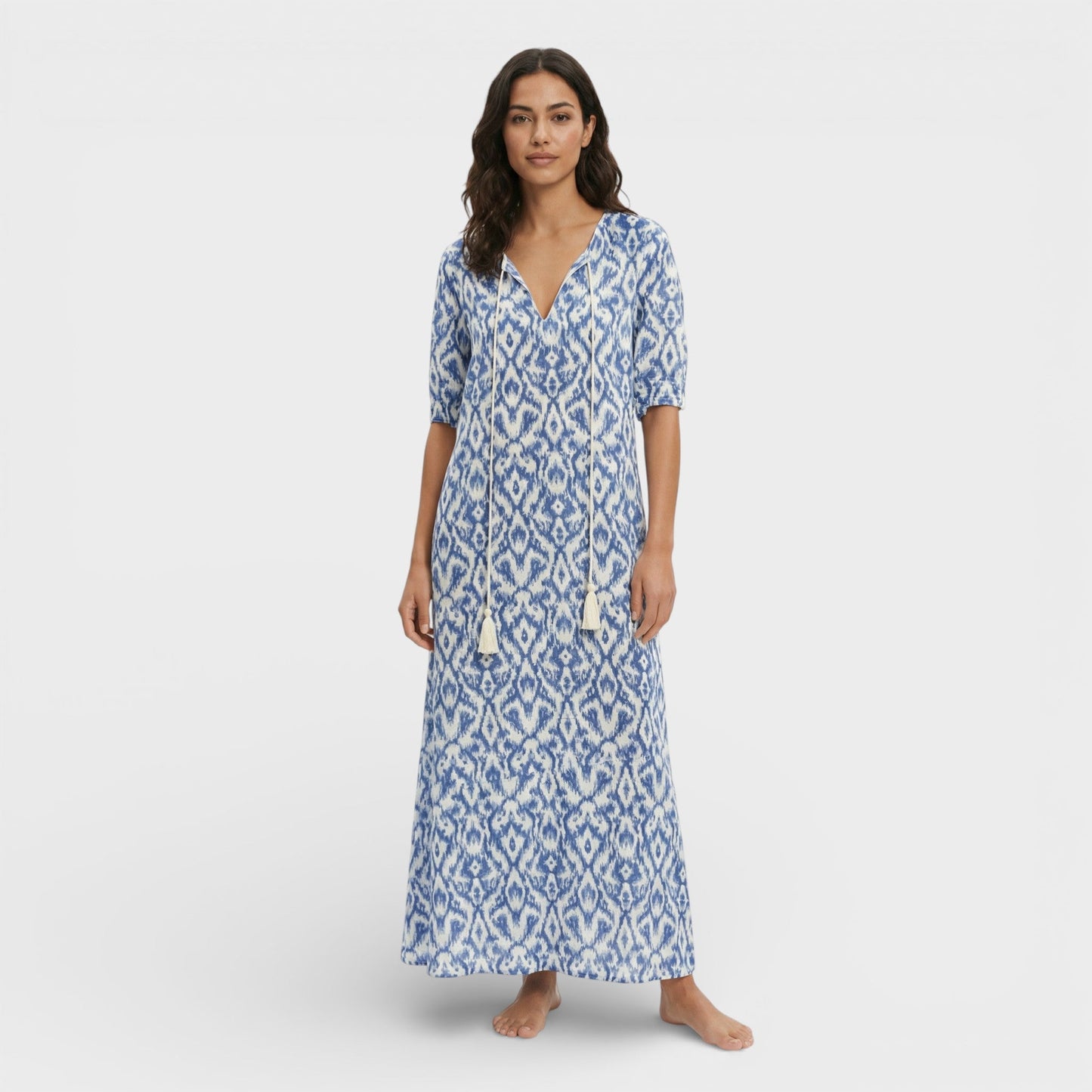 Abito maxi Boho Scollo Pico