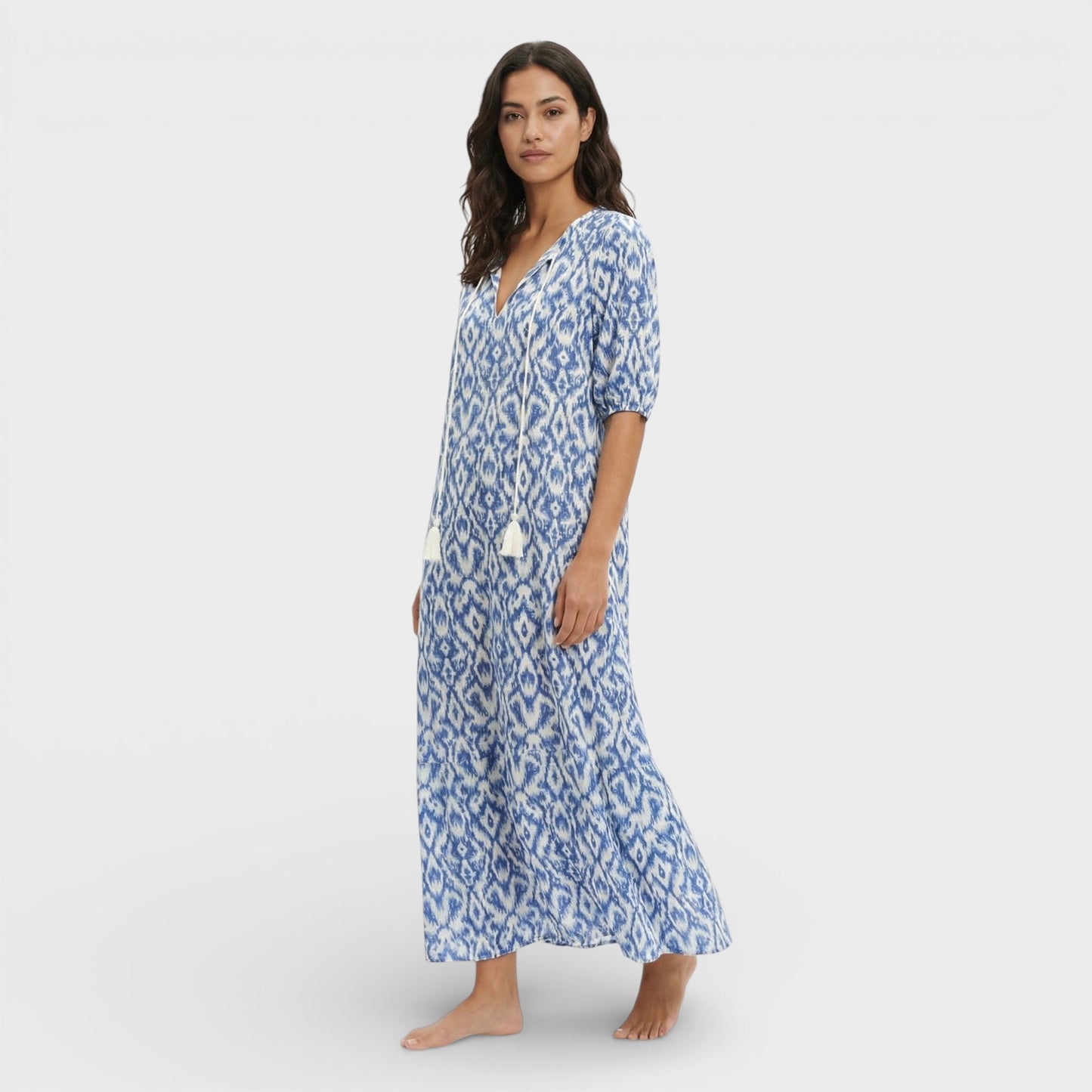 Abito maxi Boho Scollo Pico