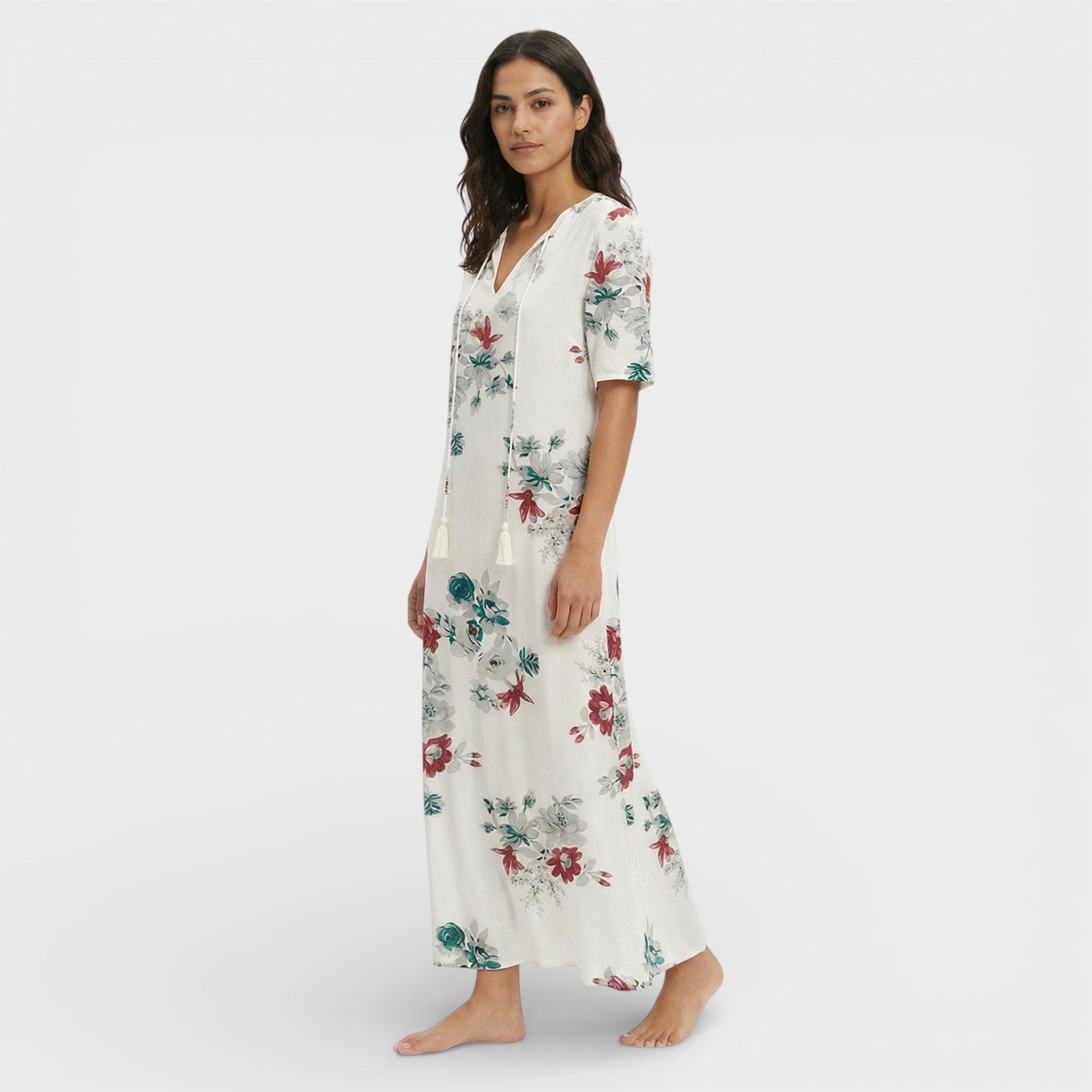 Abito maxi Boho Scollo Pico