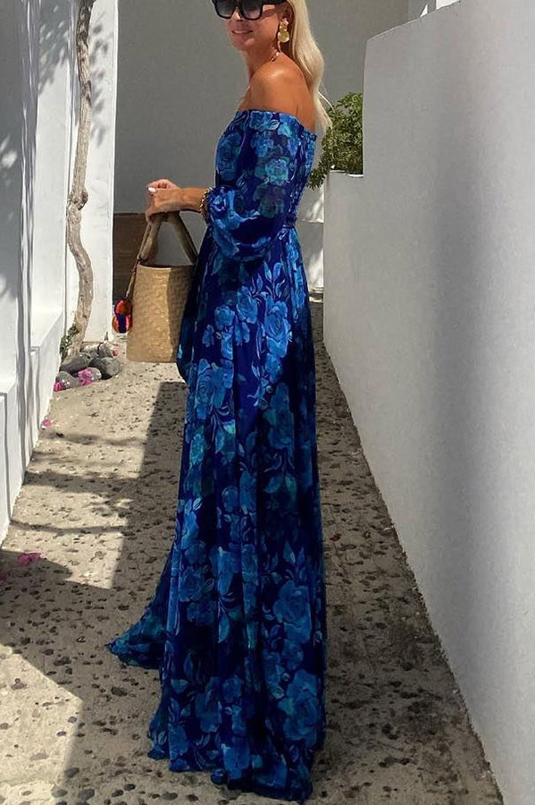 Francesca - Abito Maxi Floreale Off-the-Shoulder