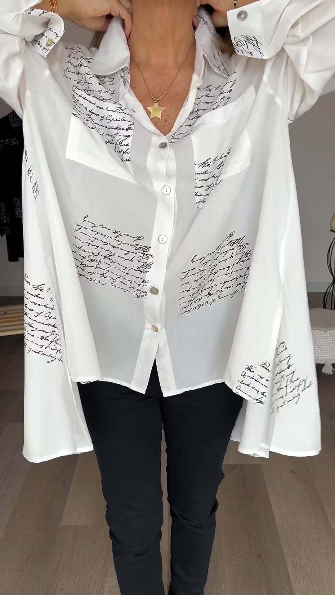 Skylar – Camicia di bottoni manuscrita