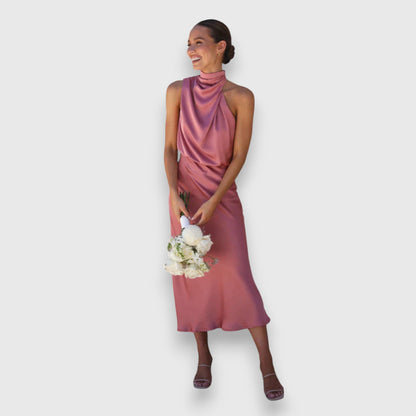 Daisy | Elegante Abito in satin con Scollo Halter