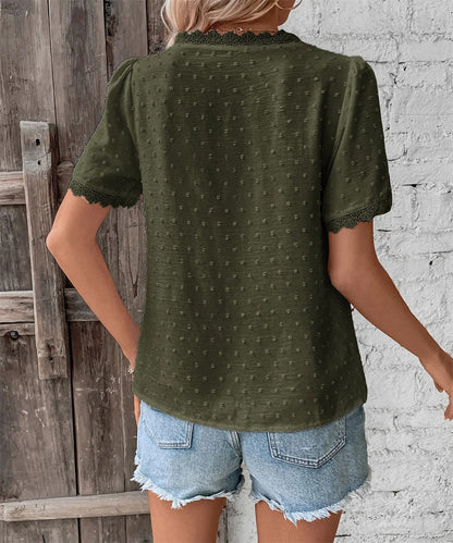 Maxine - Blusa estiva Elegante con scollo a V
