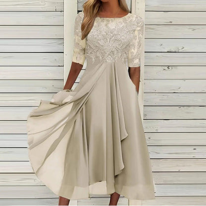 Scarlett™ - Abito Midi con Maniche di Pizzo