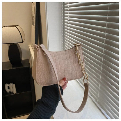 Magnella | Borsa Elegante di spalla con design di pelle effetto coccodrillo