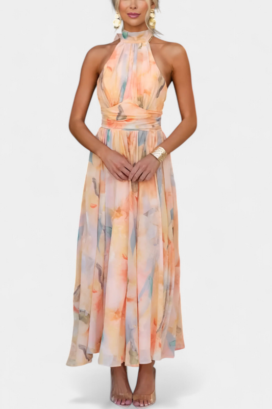 Alaia Abito con Stampa Aquarelle e Collo halter
