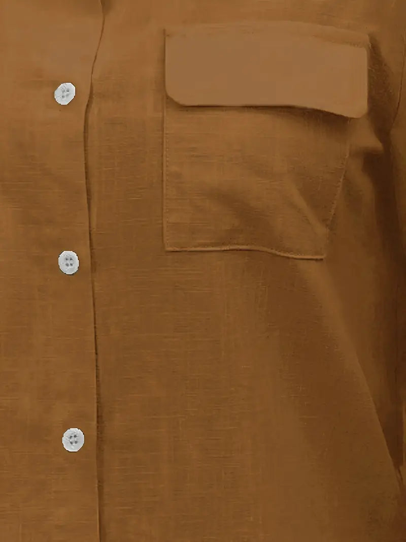 Athena - Camicia di Cotone con Tasche Frontali