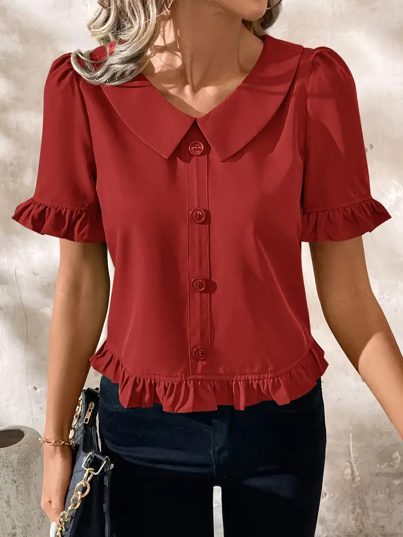 Foteini - Blusa elegante a maniche corte